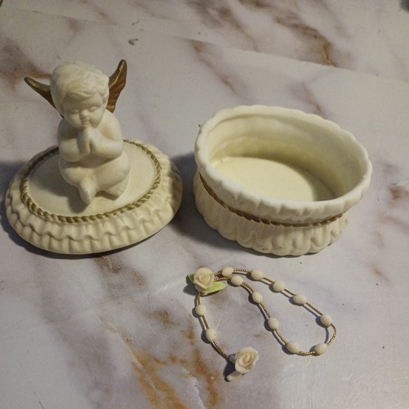 Vintage Angel Praying Box Ceramic Old Rare Collectible*SEE PICTURES FOR DETAILS* - Picture 3 of 16